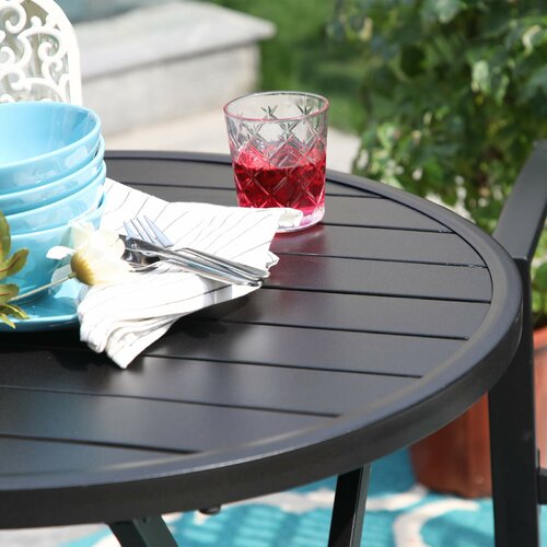 PHI VILLA Folding Metal Bistro Table Wayfair   Folding Metal Bistro Table 